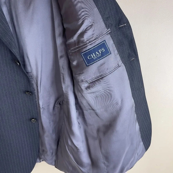 Chaps Pinstripe Wool Blazer Size 42R - Picture 10 of 13